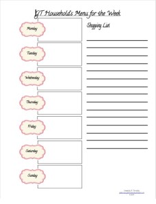 weekly meal planner